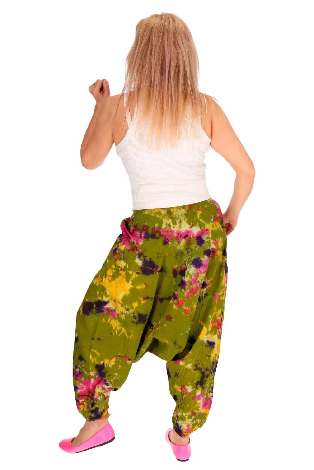 Kunst Und Magie Kunst und Magie Batik Damen Hose Tie Dye Baumwoll Yoga Haremshose Wellnesshose Pluderhose Ballonhose Günstiger Verkauf