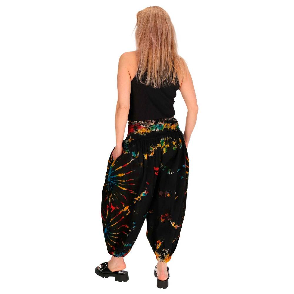 Kunst Und Magie Kunst und Magie Batik Damen Hose Tie Dye Baumwoll Yoga Haremshose Wellnesshose Pluderhose Ballonhose Fabrikverkauf