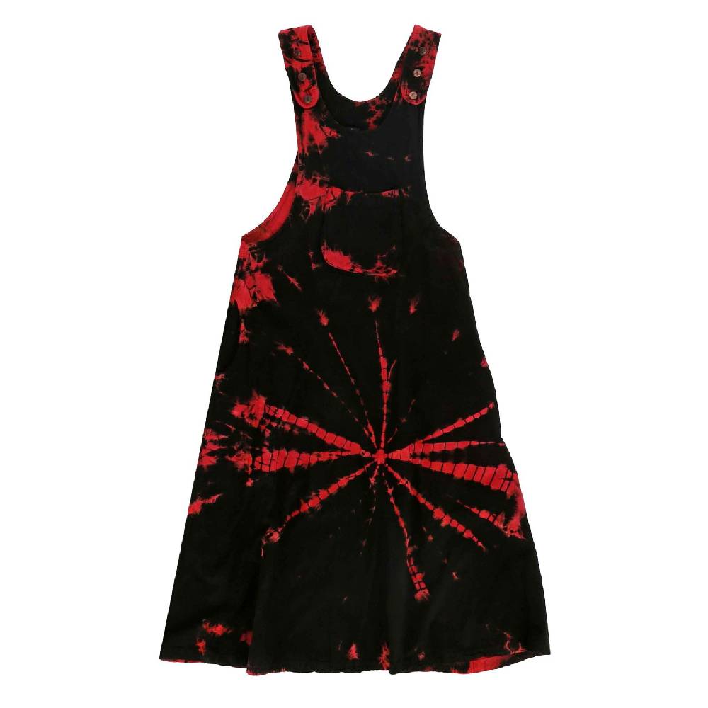 Kunst Und Magie Buntes Kleid Latzkleid Latzrock Tie Dy Batik Boho Ibiza Psy Goa 70er Overall Hippie Sommerkleid Baumwolle Kostenloser Versand