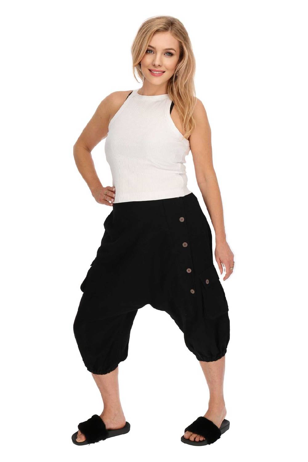 Kunst Und Magie Kurze Aladin Hose Unisex 3/4 Baggy Pants Hippie Goa Baumwoll Haremshose Flash Sale