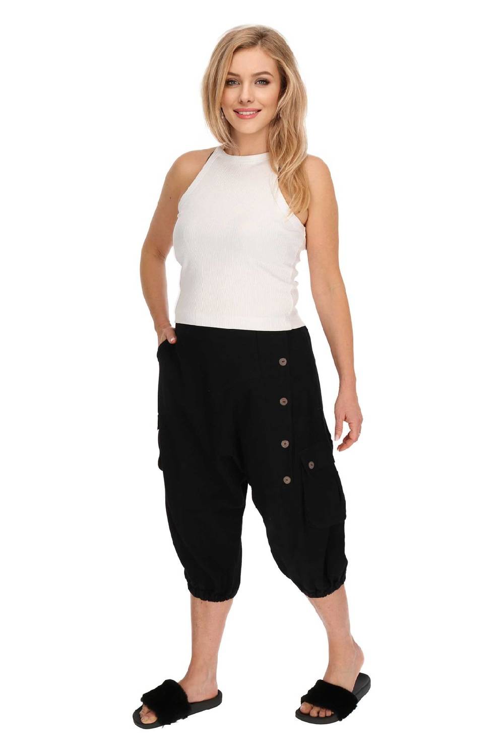 Kunst Und Magie Kurze Aladin Hose Unisex 3/4 Baggy Pants Hippie Goa Baumwoll Haremshose Flash Sale