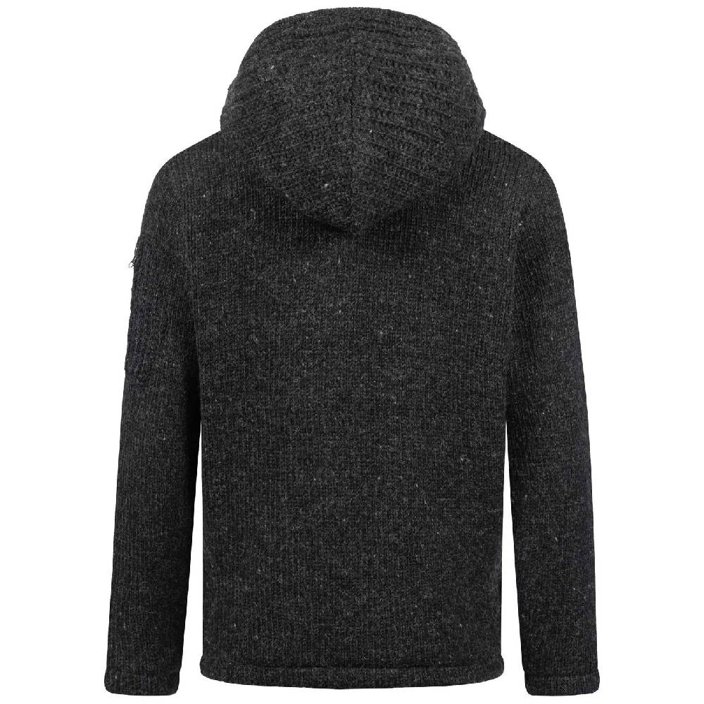 Kunst Und Magie Strickjacke Schurwolle Klassich Nordisch Wolle Jacke mit Kapuze Kragen Futter Unisex Begrenztes Angebot