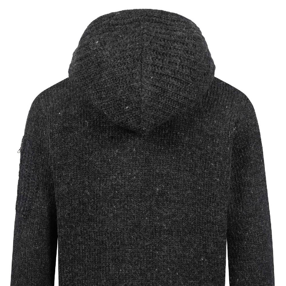 Kunst Und Magie Strickjacke Schurwolle Klassich Nordisch Wolle Jacke mit Kapuze Kragen Futter Unisex Begrenztes Angebot