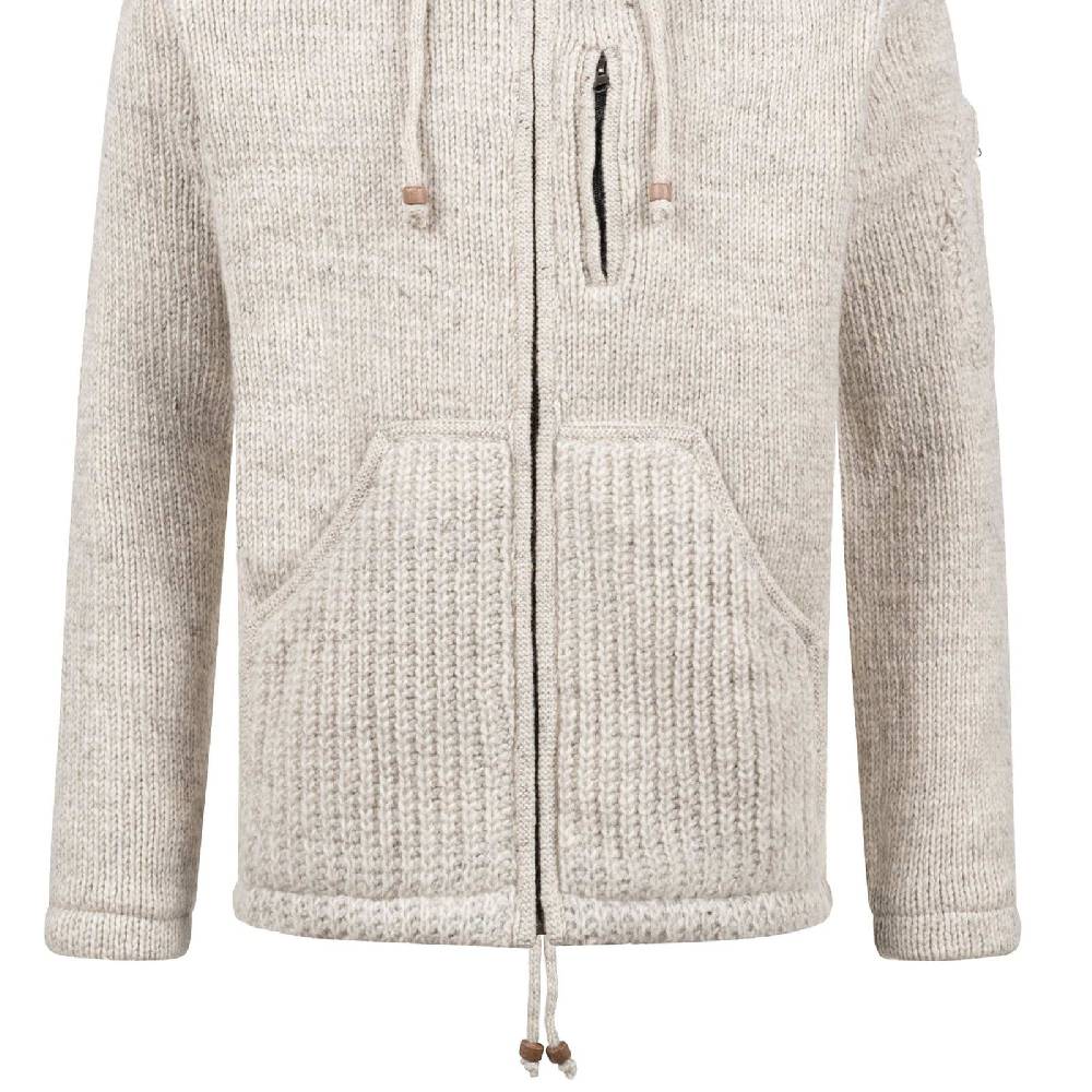 Kunst Und Magie Strickjacke Schurwolle Klassich Nordisch Wolle Jacke mit Kapuze Kragen Futter Unisex Online Shopping