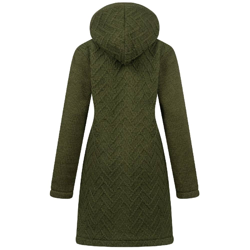 Kunst Und Magie Klassische Damen Strickjacke Kurzmantel Winter Mantel Wolle Jacke mit Fleecefutter und Kapuze Saisonschlussverkauf