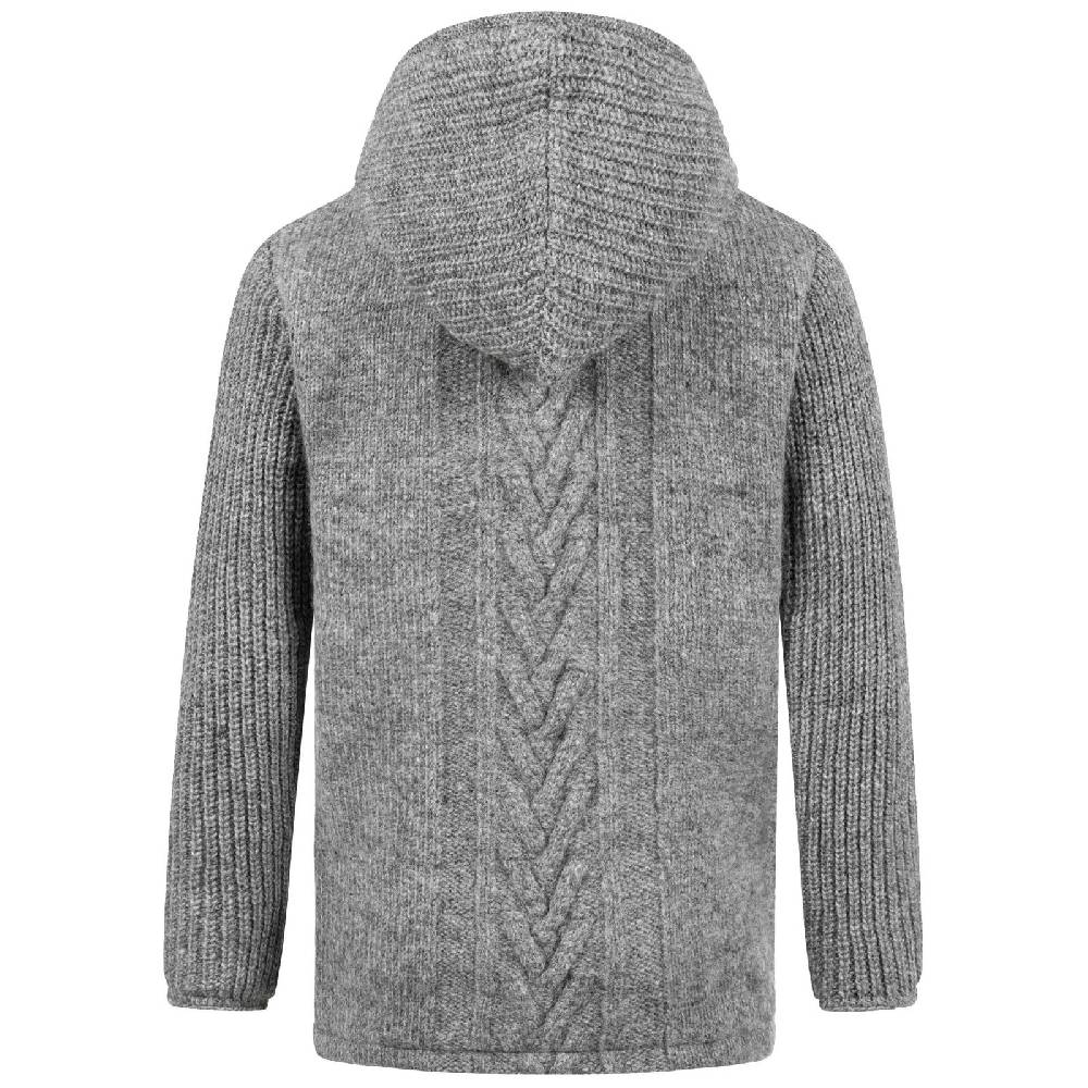 Kunst Und Magie Herren Strickjacke Goa Wolle Jacke Fleecefutter Hochkragen Winterjacke Kurzmantel Kapuze Cyber Monday