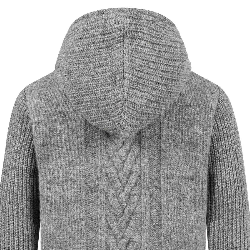 Kunst Und Magie Herren Strickjacke Goa Wolle Jacke Fleecefutter Hochkragen Winterjacke Kurzmantel Kapuze Cyber Monday