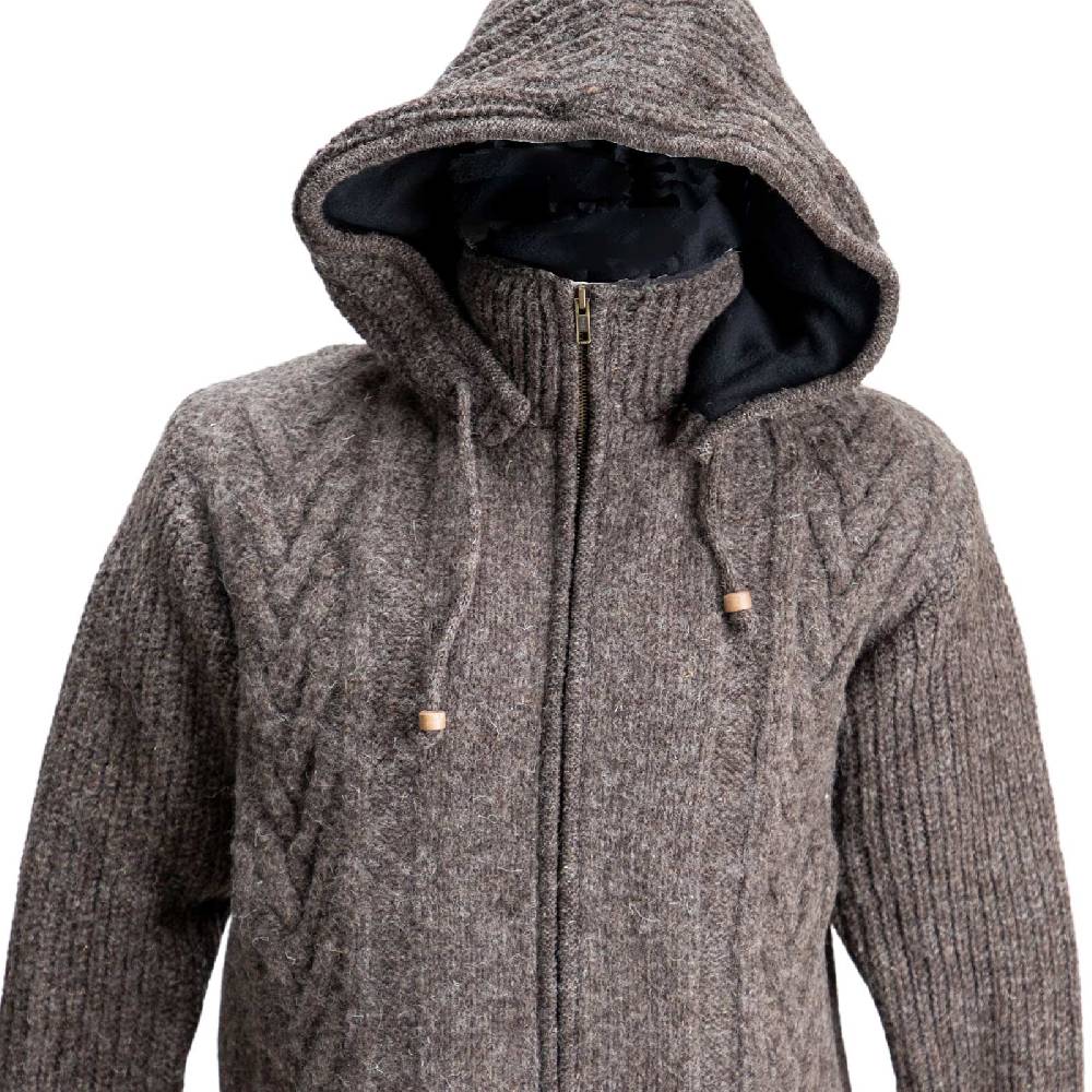 Kunst Und Magie Herren Strickjacke Goa Wolle Jacke Fleecefutter Hochkragen Winterjacke Kurzmantel Kapuze Weihnachtsangebot
