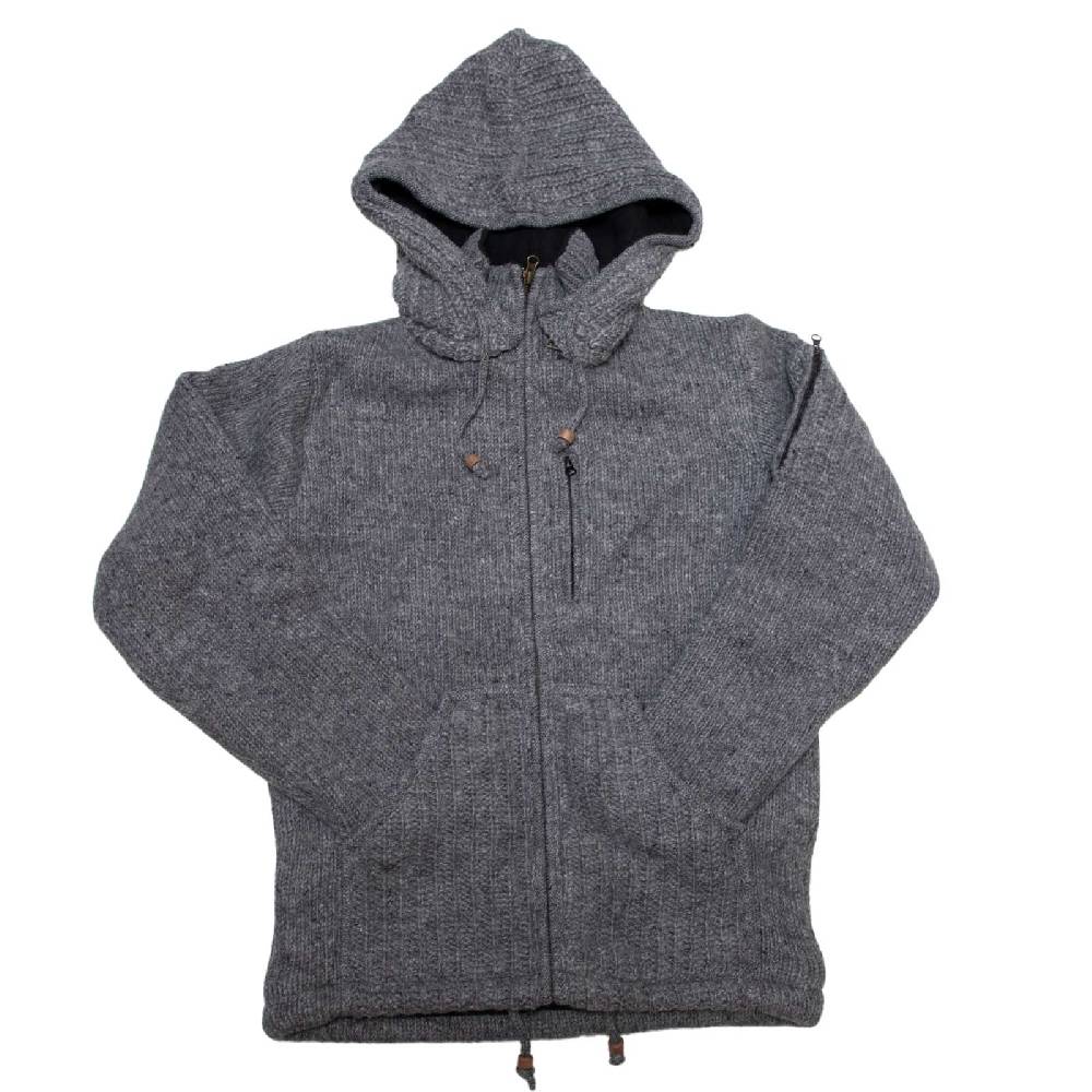 Kunst Und Magie Herren Strickjacke Schurwolle Klassich Nordisch Wolle Jacke mit Kapuze Schurwolle Osterangebot