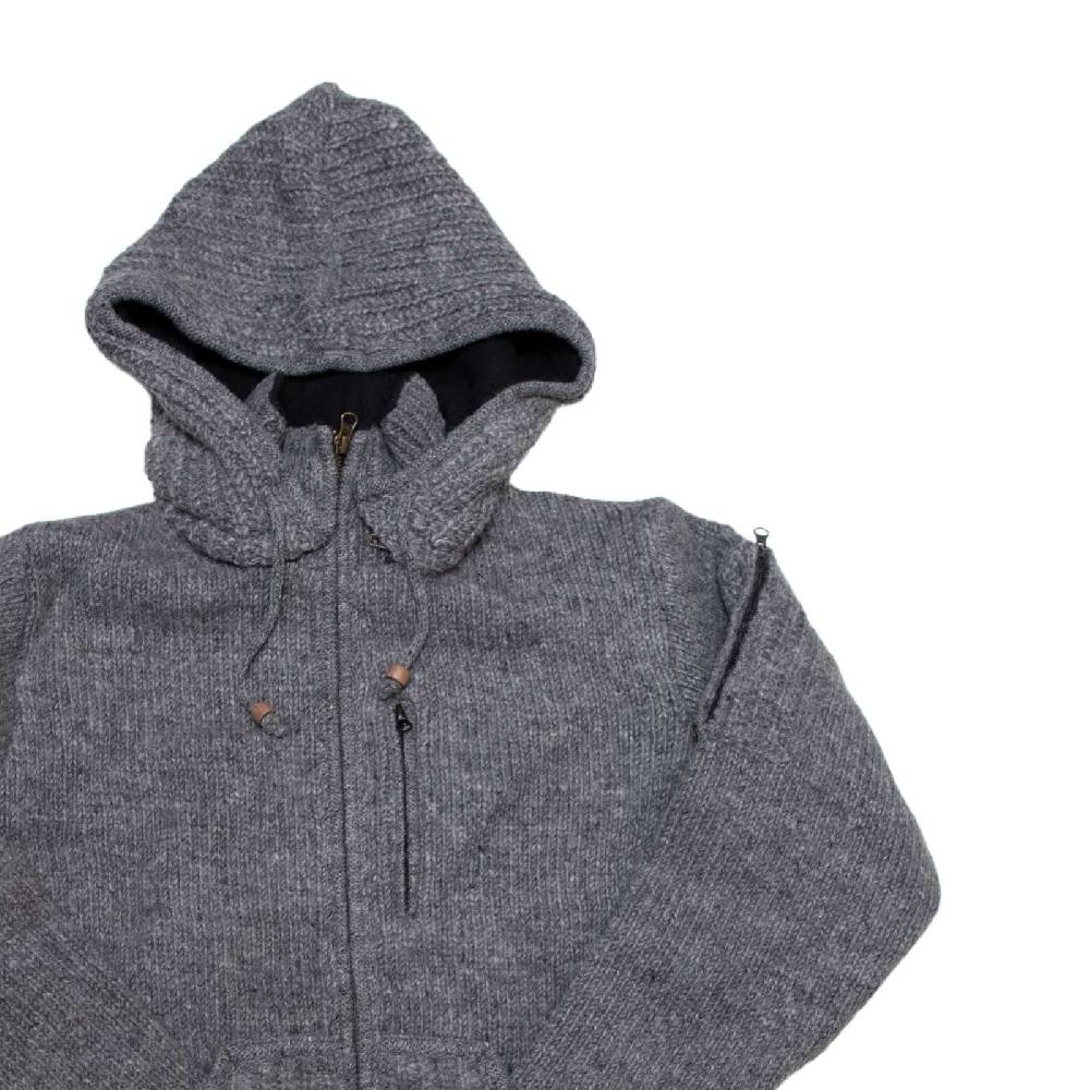 Kunst Und Magie Herren Strickjacke Schurwolle Klassich Nordisch Wolle Jacke mit Kapuze Schurwolle Osterangebot