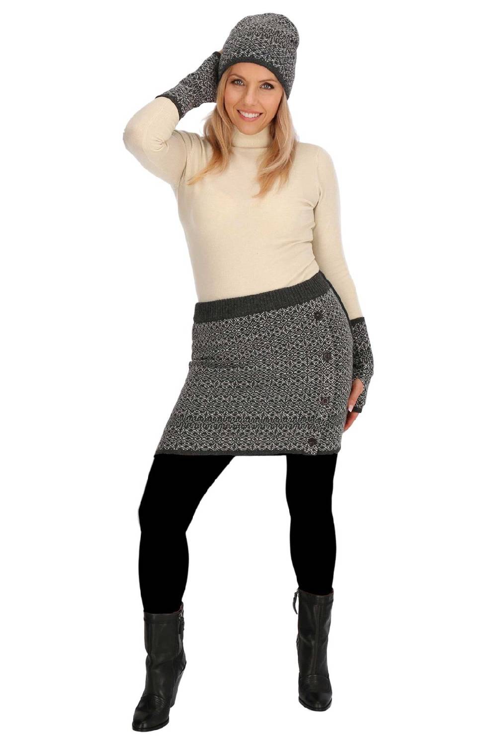 Kunst Und Magie Strickrock Knielanger Rock aus Schurwolle vom Lamm Lammwolle Wollrock Feinstrick Boho Vatertagsangebot
