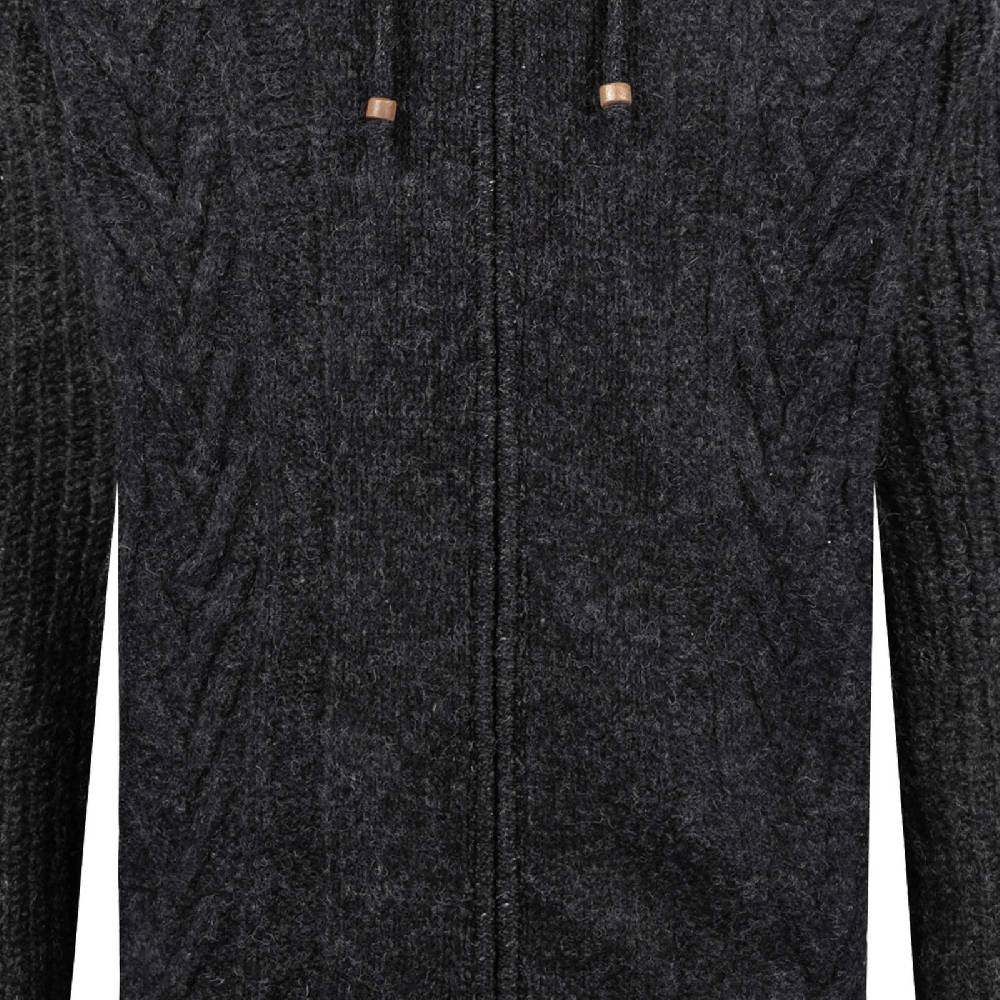 Kunst Und Magie Herren Strickjacke Goa Wolle Jacke Fleecefutter Hochkragen Winterjacke Kurzmantel Kapuze Lagerräumung