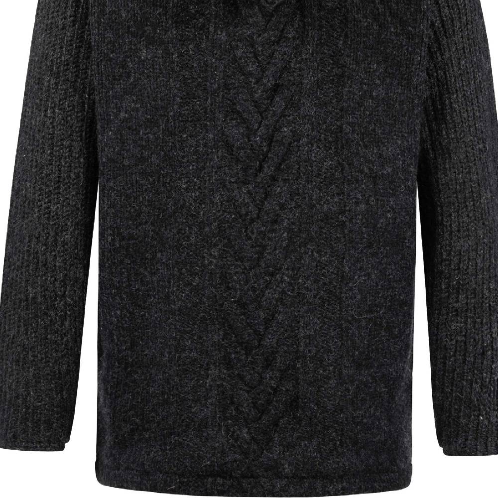 Kunst Und Magie Herren Strickjacke Goa Wolle Jacke Fleecefutter Hochkragen Winterjacke Kurzmantel Kapuze Lagerräumung