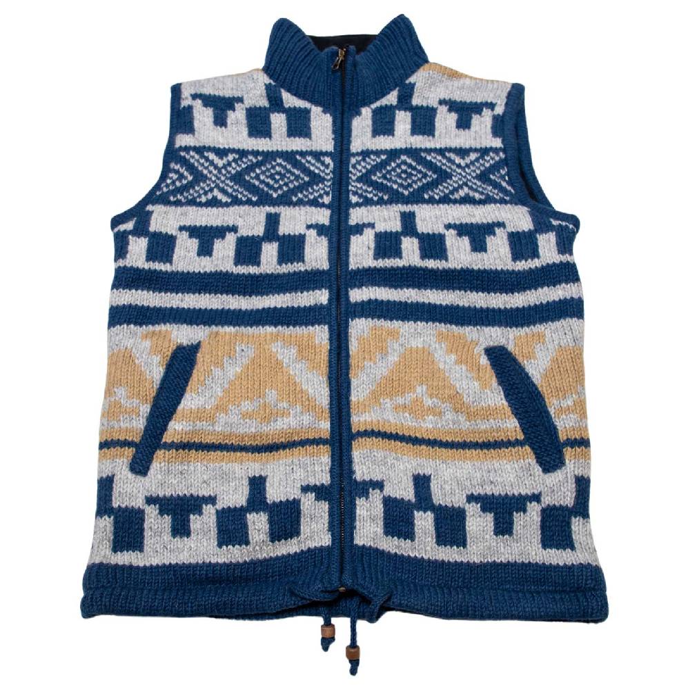Kunst Und Magie Kunst und Magie Unisex Gilet Ärmellose Weste Strickweste aus Wolle Fleecefutter Winter Aztekenmuster Top Angebot