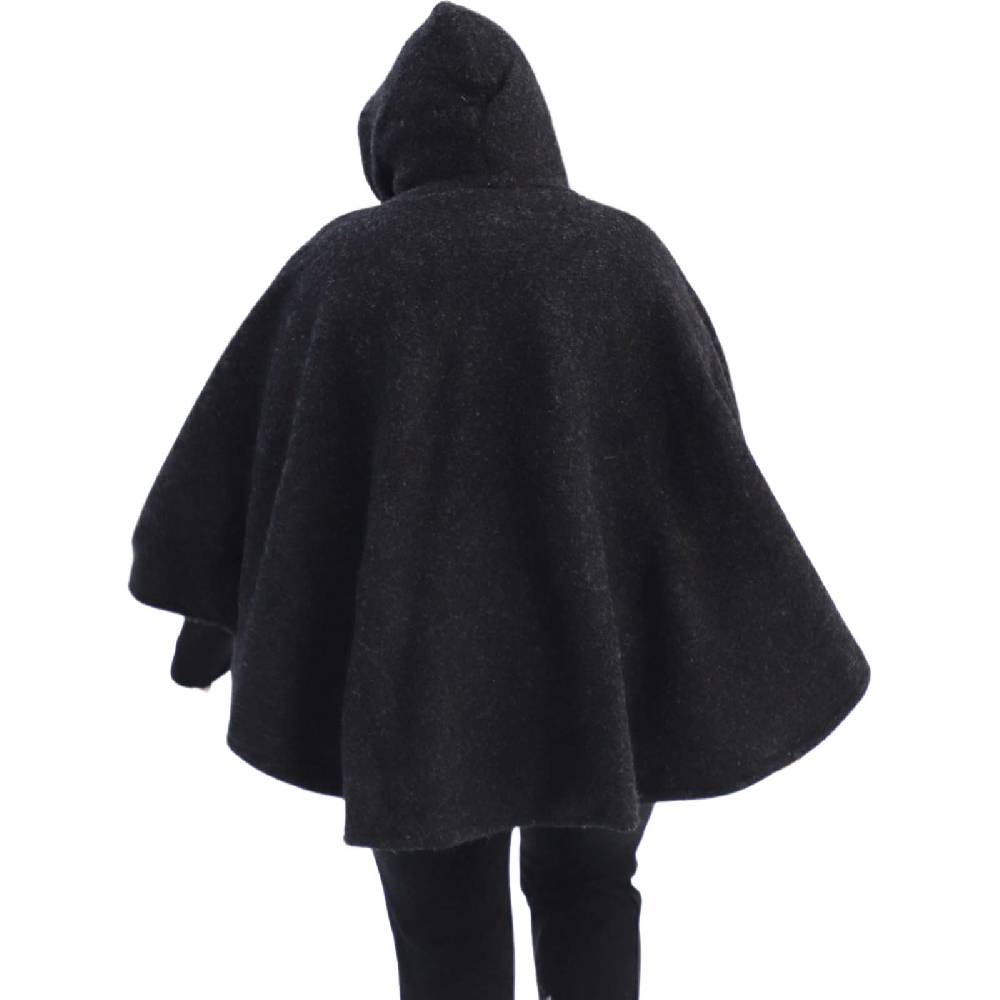 Kunst Und Magie Strick Poncho mit Kapuze Umhang Cape Strickjacke Wolle Jacke mit Kapuze Winter Mantel Neueste Mode
