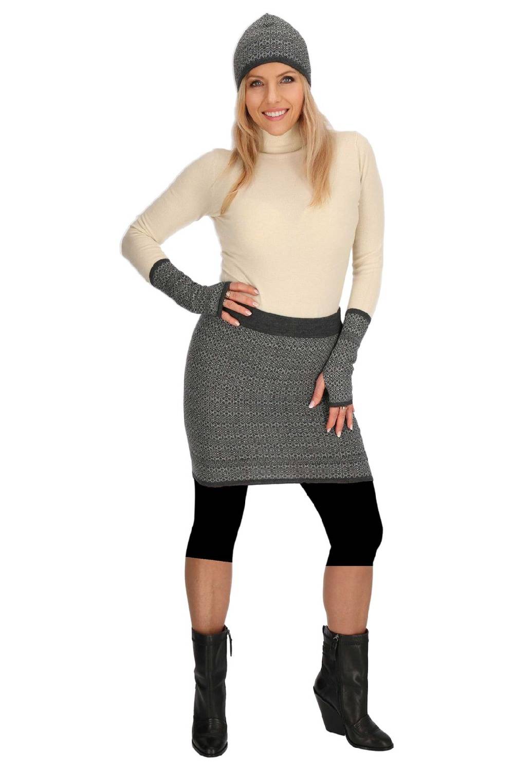 Kunst Und Magie Bunter Strickrock Kurzer Rock aus weicher Merinowolle Feinstrick Boho Mini Merino Exklusive Angebote