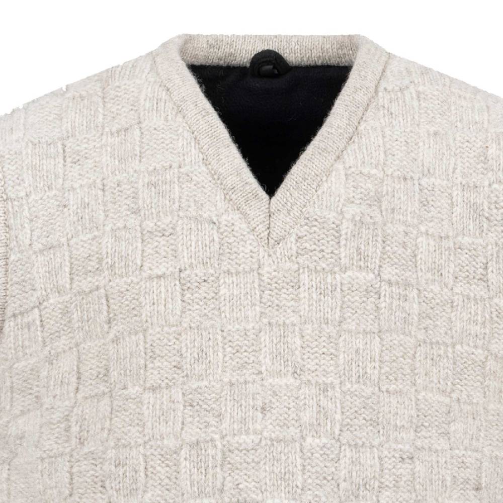 Kunst Und Magie Herren Strick Pullunder V-Neck aus Wolle mit warmen Fleecefutter Blitzangebot