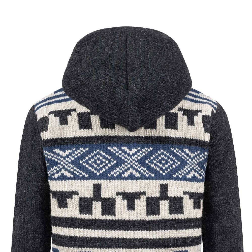 Kunst Und Magie Unisex Strickjacke Goa Wolle Winter Jacke Atzteken Muster Fleecefutter Hochkragen abnehmbarer Kapuze Große Rabatte