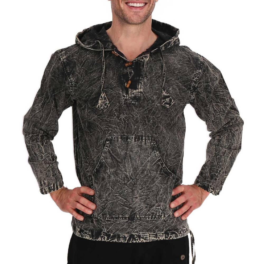 Kunst Und Magie Baja Hoodie Herren alternativ Kapuzenpulli Stonewashed ungefüttert Nachhaltig Fair