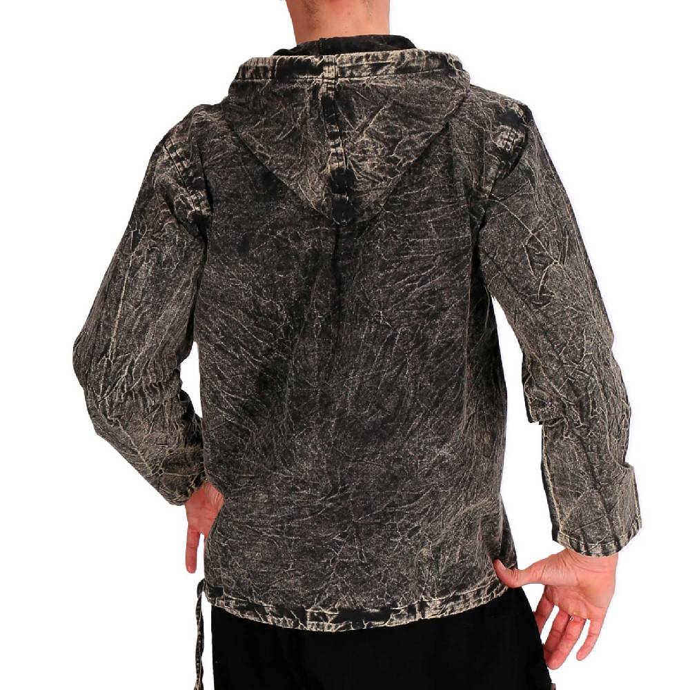 Kunst Und Magie Baja Hoodie Herren alternativ Kapuzenpulli Stonewashed ungefüttert Nachhaltig Fair Räumungsverkauf