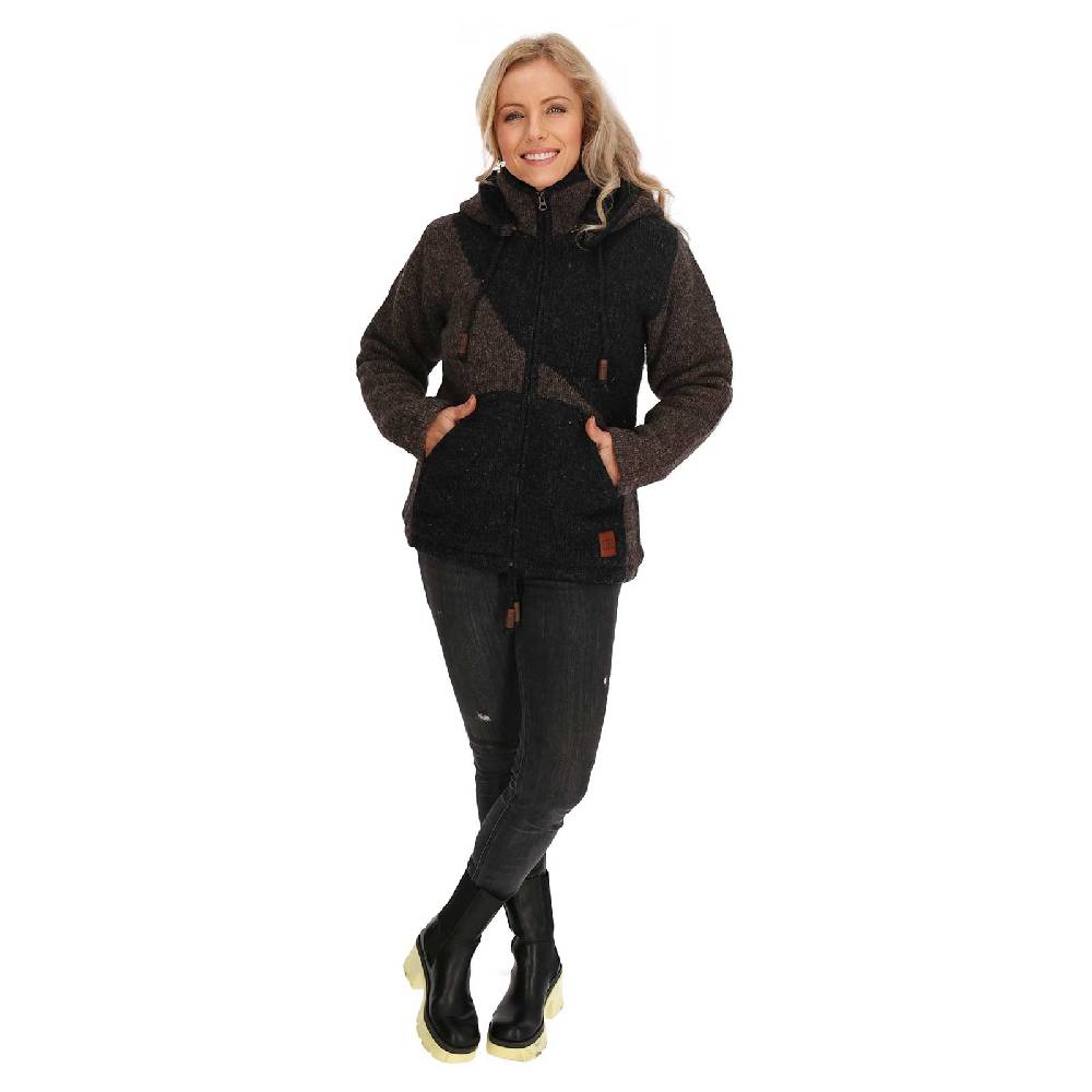 Kunst Und Magie Strickjacke Goa Wolle Jacke Fleecefutter Zipfelkapuze Unisex Fair Sonderangebote