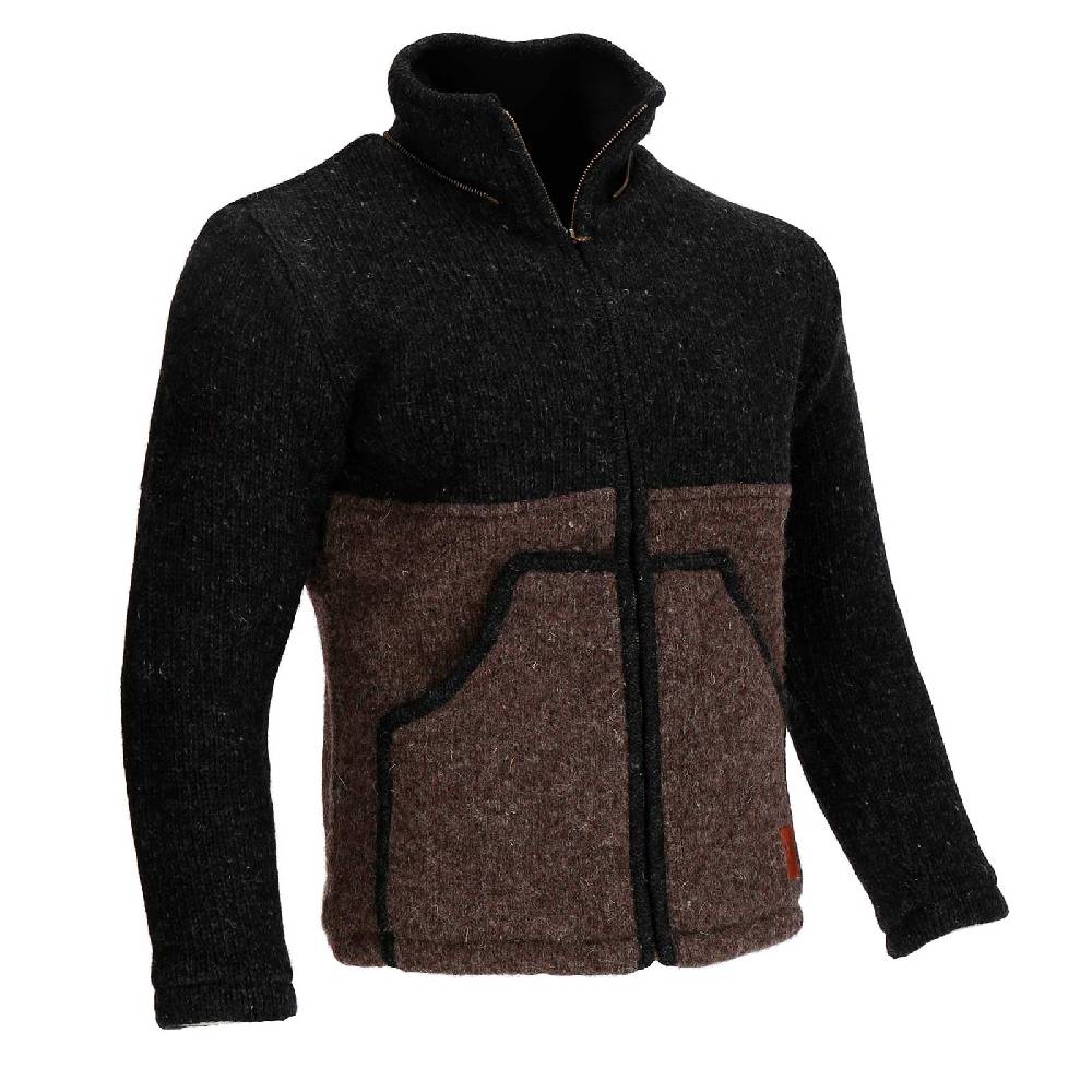 Kunst Und Magie Unisex Strickjacke Goa Wolle Bunte Patchwork Jacke Fleecefutter Hochkragen abnehmbarer Kapuze Tiefpreis