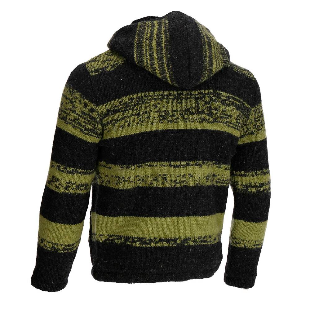 Kunst Und Magie Unisex Strickjacke Goa Wolle Bunte Patchwork Jacke Fleecefutter Hochkragen abnehmbarer Kapuze Wochenangebot