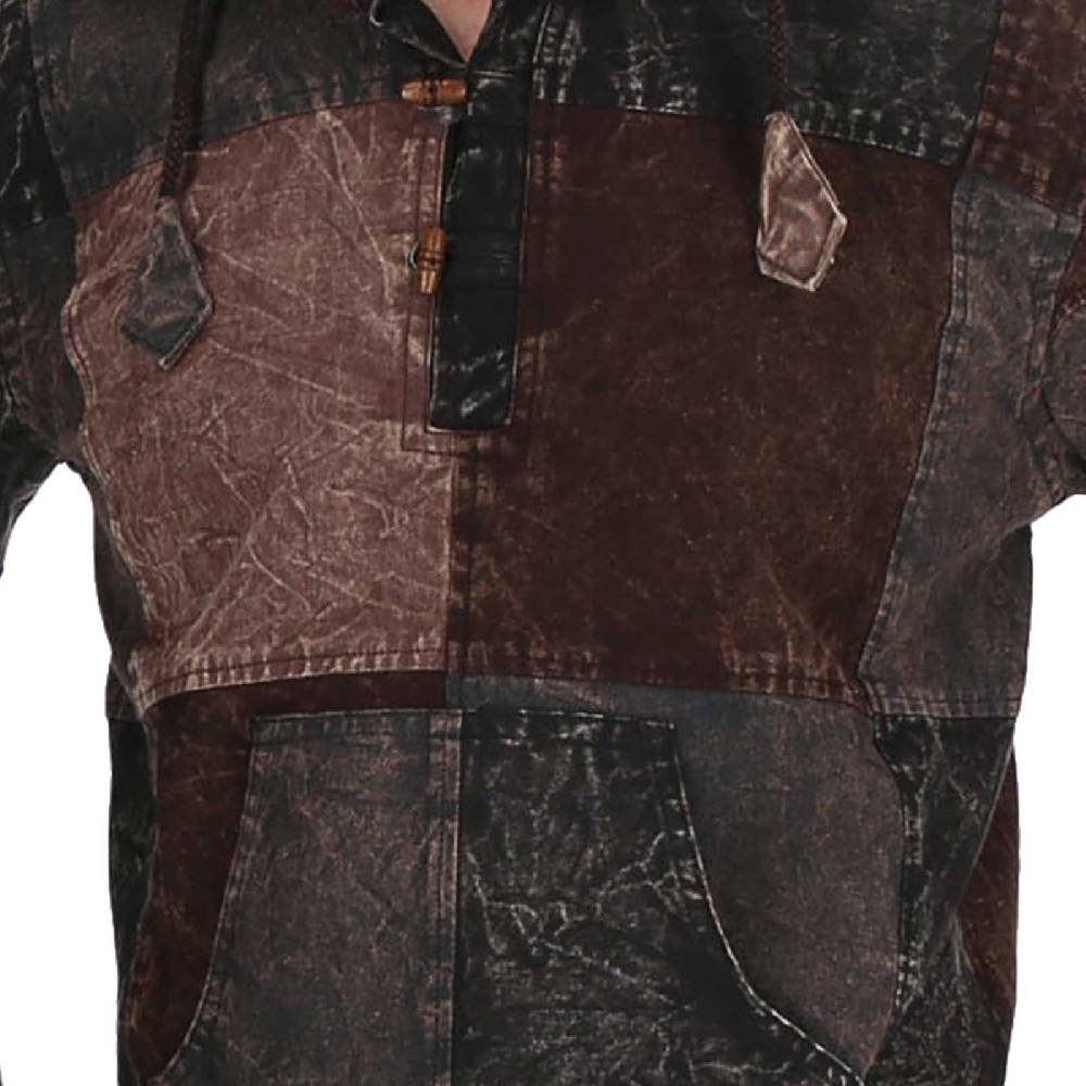 Kunst Und Magie Patchwork Baja Hoodie Herren alternativ Kapuzenpulli Nachhaltig Fair Letzte 3 Tage