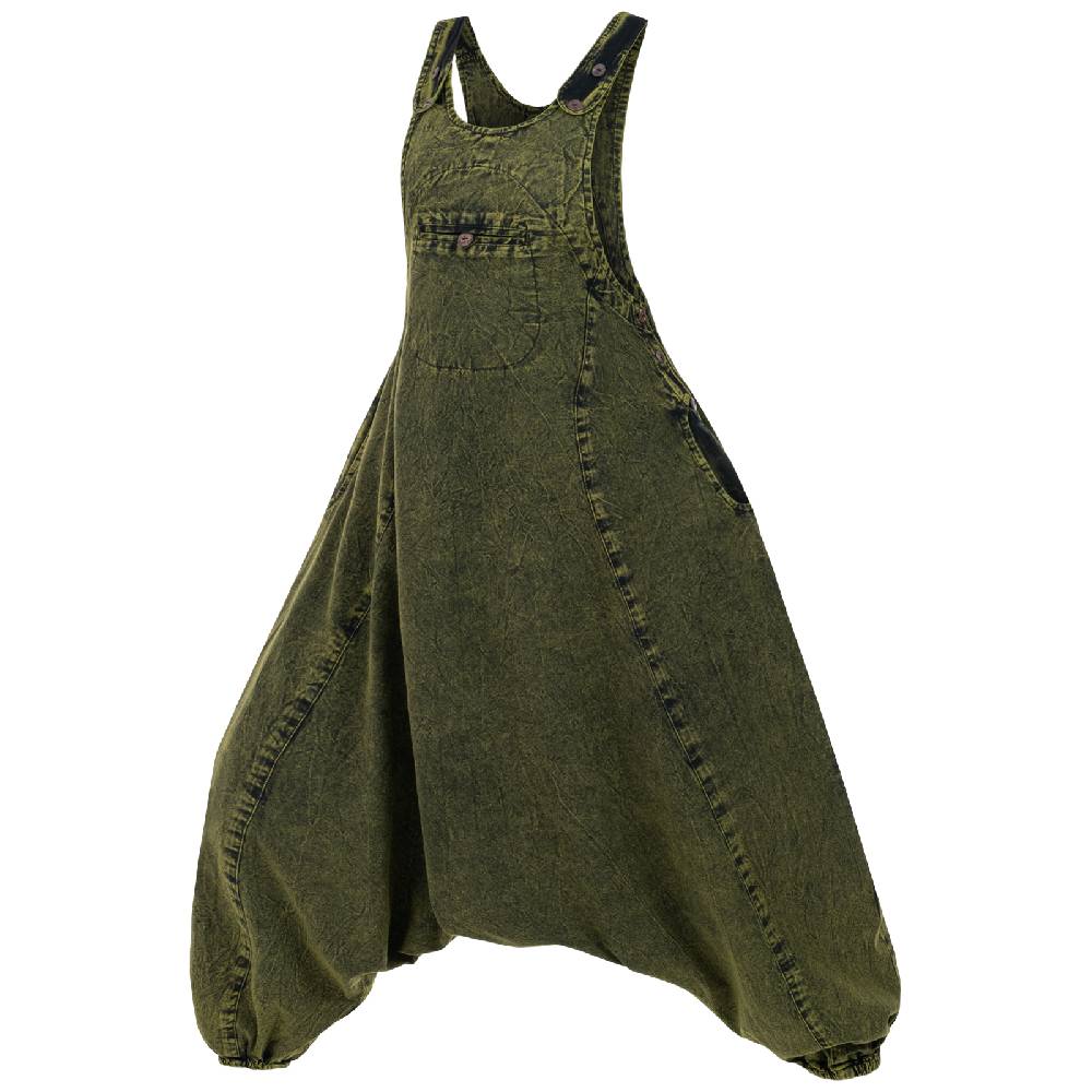 Kunst Und Magie Damen Latzhose Hippie Haremshose Goa Hose Boho 70er Jumpsuit Overall Stonewashed Catsuit Letzte 2 Tage