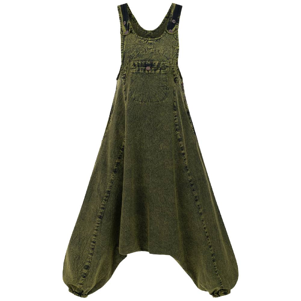 Kunst Und Magie Damen Latzhose Hippie Haremshose Goa Hose Boho 70er Jumpsuit Overall Stonewashed Catsuit Letzte 2 Tage