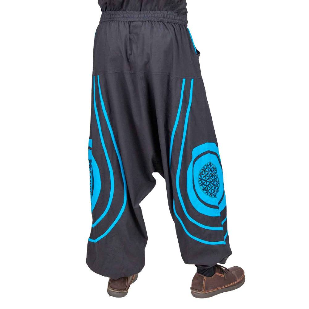 Kunst Und Magie Unisex Psy Baggy Pants Hippie Hose Goa Baumwoll Haremshose Lebensblume Flower of Life Bis zu 50% Rabatt