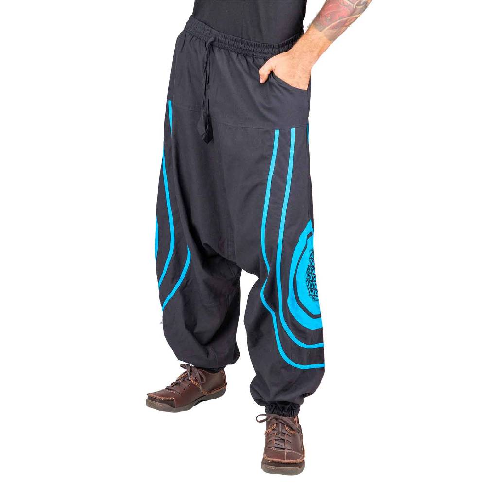 Kunst Und Magie Unisex Psy Baggy Pants Hippie Hose Goa Baumwoll Haremshose Lebensblume Flower of Life Bis zu 50% Rabatt
