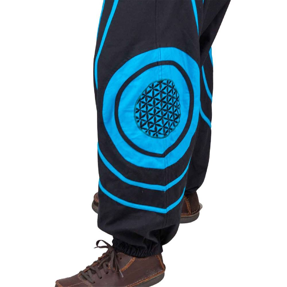 Kunst Und Magie Unisex Psy Baggy Pants Hippie Hose Goa Baumwoll Haremshose Lebensblume Flower of Life Bis zu 50% Rabatt
