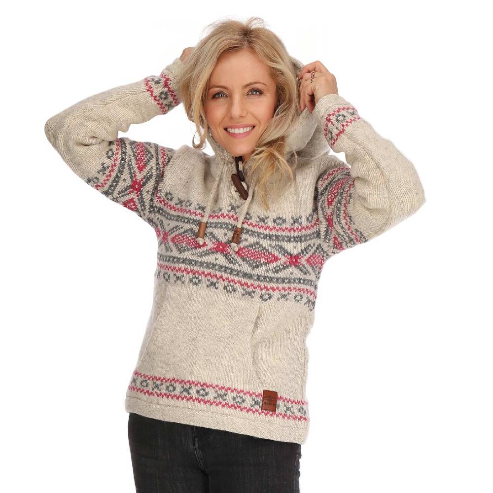 Kunst Und Magie Damen Hoodie Ski-Pullover gefütterte Wolljacke Strickpullover Goa Wolle Jacke Norweger Muster Bis zu 60% Rabatt