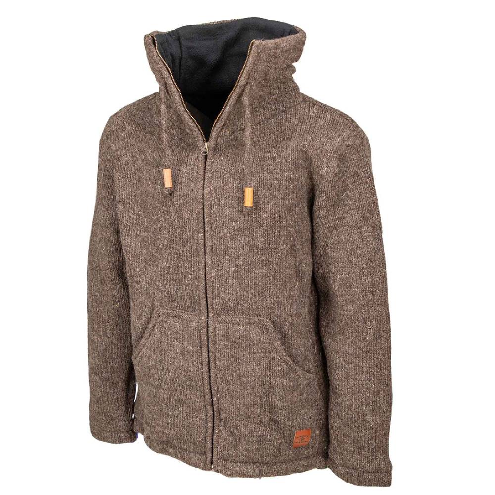 Kunst Und Magie Klassische Strickjacke Wolle Jacke mit Hochkragen Fleecefutter