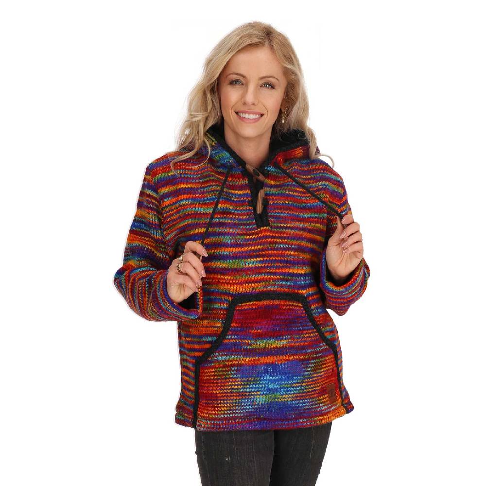 Kunst Und Magie Baja Hoodie Regenbogen Kapuzenpullover Strickjacke Wolle Jacke mit Kapuze Winter Pullover Unisex Bis zu 55% Rabatt