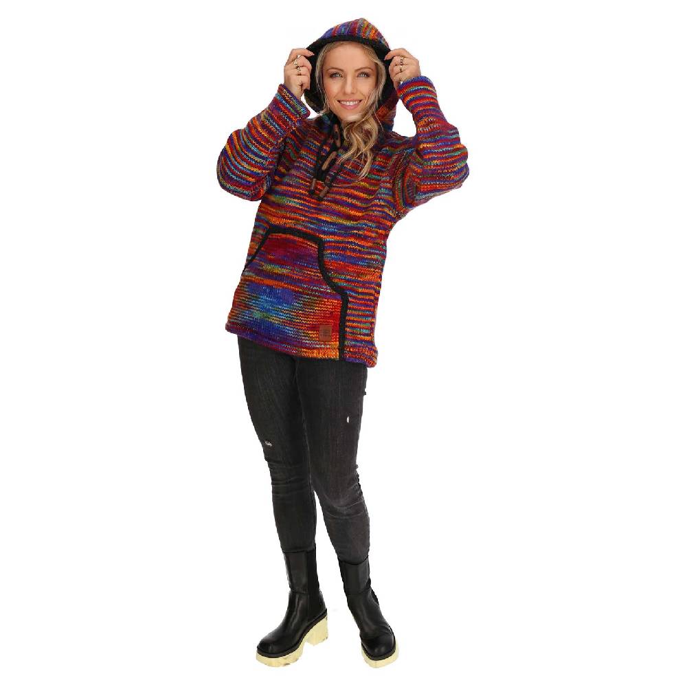 Kunst Und Magie Baja Hoodie Regenbogen Kapuzenpullover Strickjacke Wolle Jacke mit Kapuze Winter Pullover Unisex Bis zu 55% Rabatt