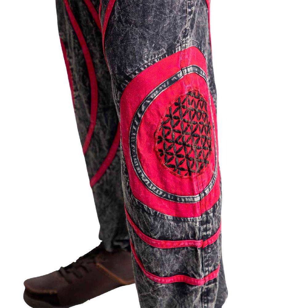 Kunst Und Magie Hose Blume des Lebens Goa Cargo Hose Hippiehose Pluderhose Haremshose Flower of Life Baggy Unisex Discount Store für neue Produkte