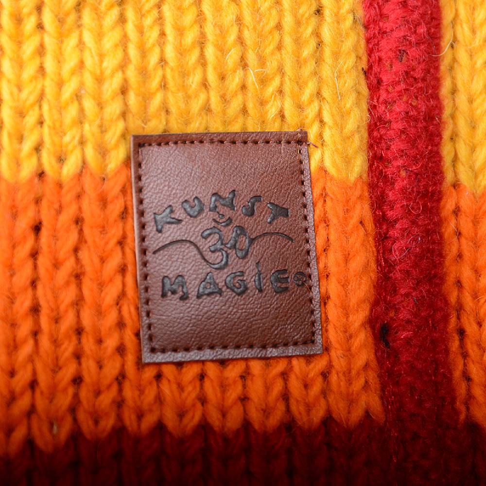 Kunst Und Magie Damen Regenbogen Strickjacke Goa Wolle Jacke mit Fleecefutter und abnehmbarer Kapuze Kostenloser Versand international