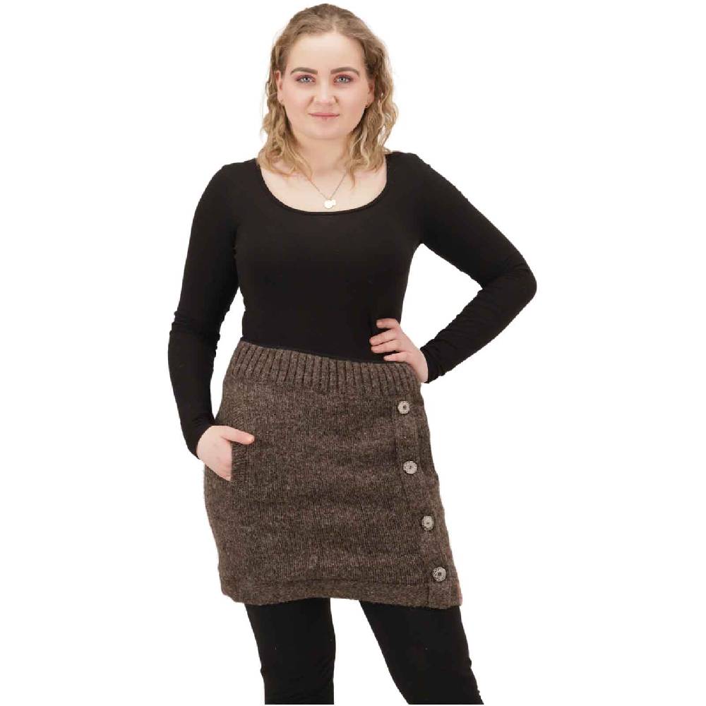 Kunst Und Magie Strickrock kurzer Rock mit klassischem Muster Wolle gefüttert Boho Fabrikladen
