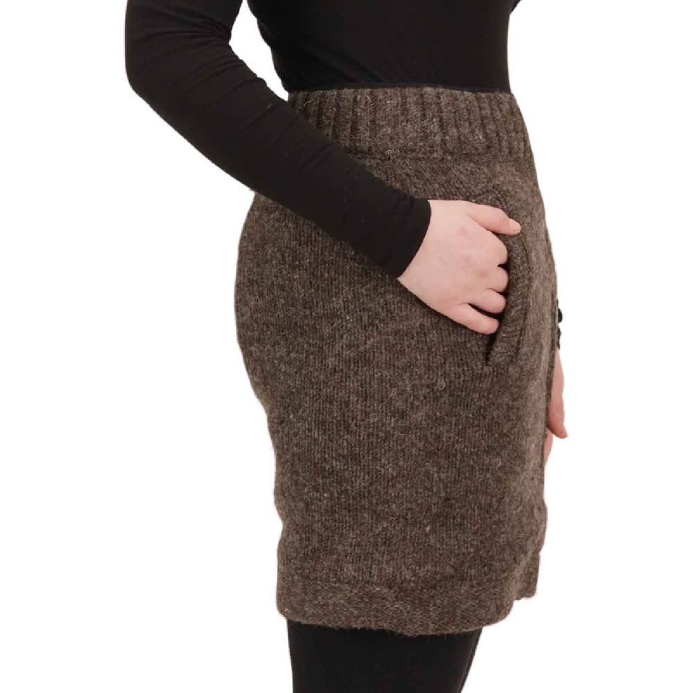 Kunst Und Magie Strickrock kurzer Rock mit klassischem Muster Wolle gefüttert Boho Fabrikladen