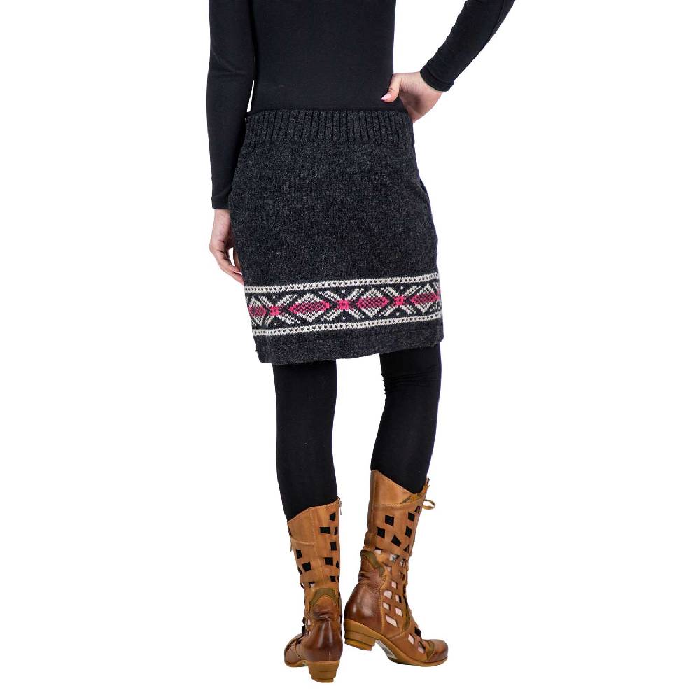 Kunst Und Magie Bunter Strickrock aus Wolle kurzer Rock mit klassischem Muster gefüttert im Angebot