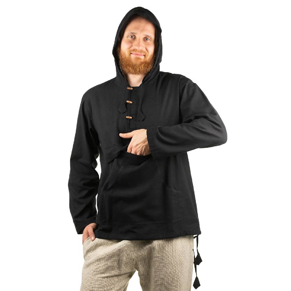Kunst Und Magie Gefütterter Herren Hoodie Fischerhemd Kapuze Kängurutasche Baja Sweater Boho Fabrikverkauf