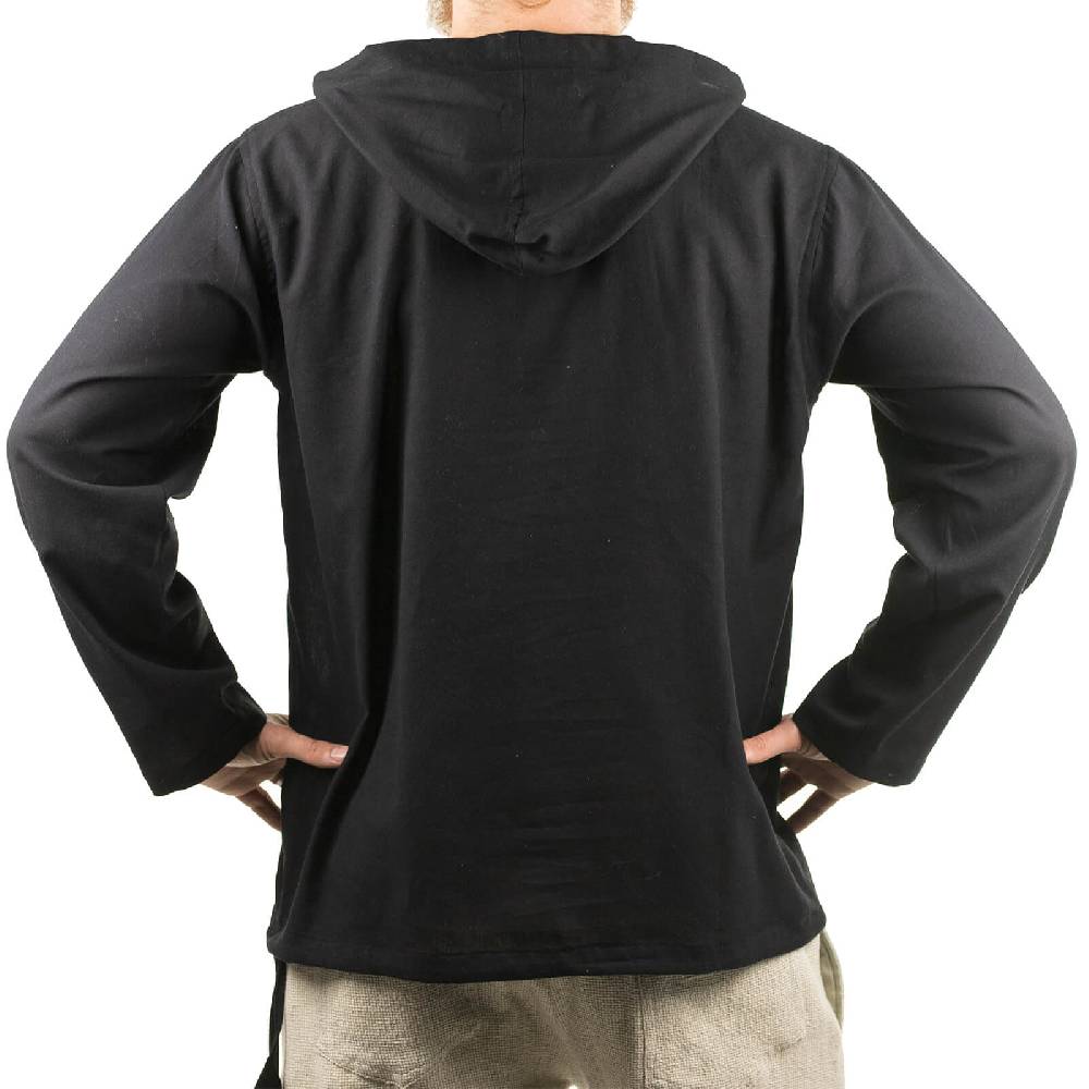 Kunst Und Magie Gefütterter Herren Hoodie Fischerhemd Kapuze Kängurutasche Baja Sweater Boho Fabrikverkauf