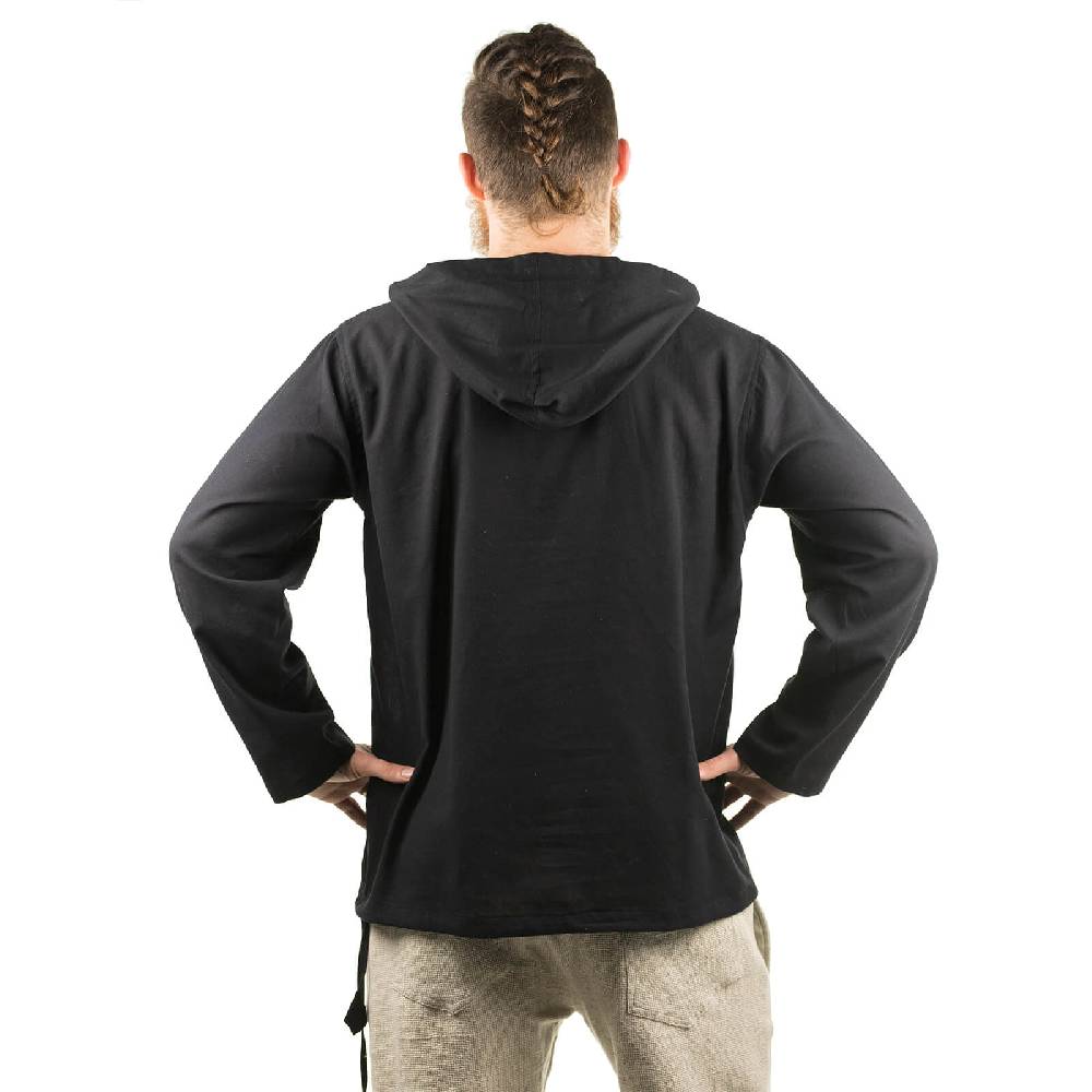 Kunst Und Magie Gefütterter Herren Hoodie Fischerhemd Kapuze Kängurutasche Baja Sweater Boho Fabrikverkauf