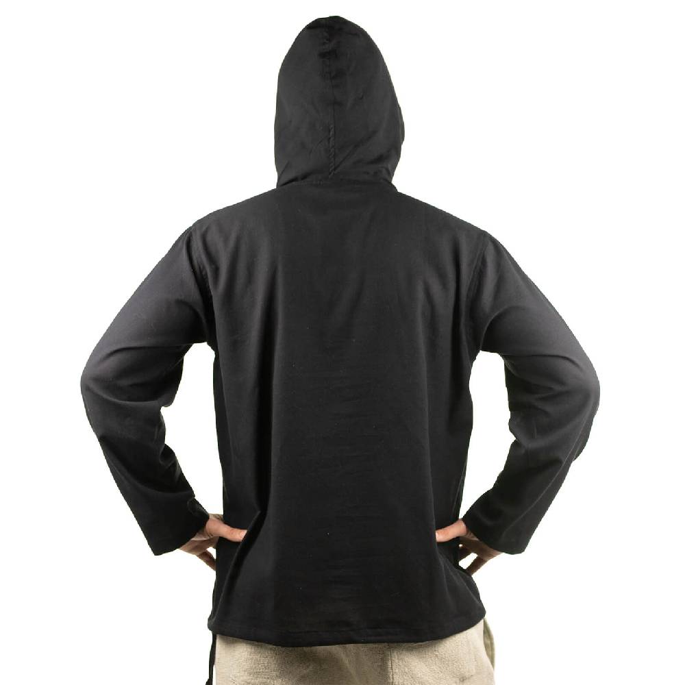Kunst Und Magie Gefütterter Herren Hoodie Fischerhemd Kapuze Kängurutasche Baja Sweater Boho Fabrikverkauf