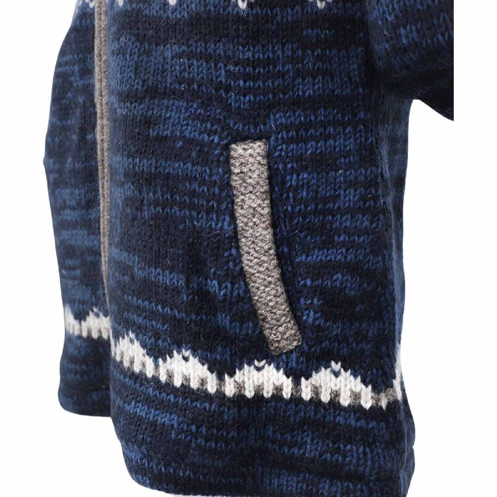 Kunst Und Magie Herren Strickjacke Schurwolle Klassich Nordisches Muster Wolle Jacke mit Kapuze Blitzverkäufe