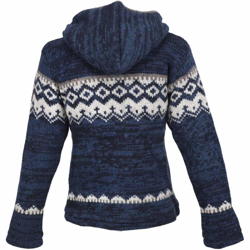 Kunst Und Magie Herren Strickjacke Schurwolle Klassich Nordisches Muster Wolle Jacke mit Kapuze Blitzverkäufe