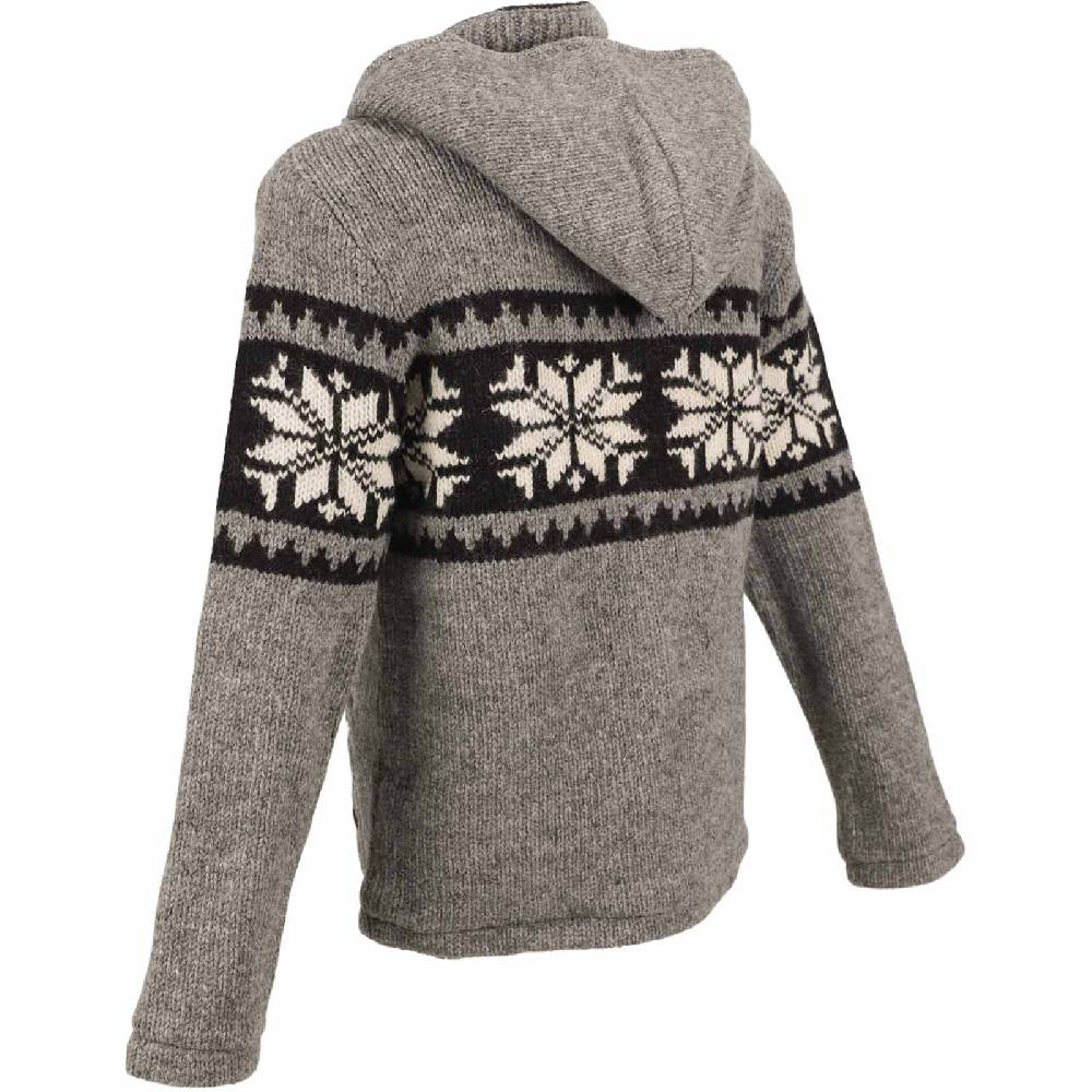 Kunst Und Magie Herren Strickjacke Schurwolle Klassich Nordisches Muster Wolle Jacke mit abnehmbarer Kapuze Kostenloser Versand