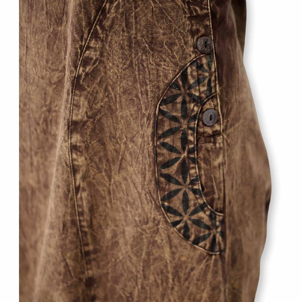 Kunst Und Magie Hippie Latzhose Haremshose Goa Hose Boho 70er Jumpsuit Overall Blume des Lebens Online Shopping
